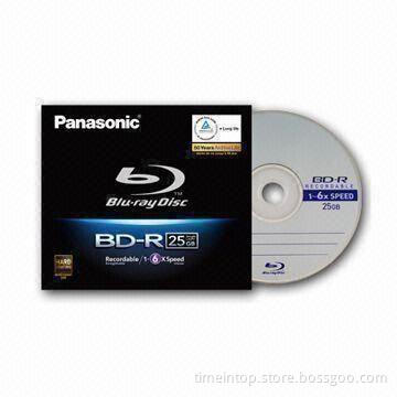 Blank Blu-ray Disk with 25GB Media Capacity, 6x Writing Speed and TUV-certified